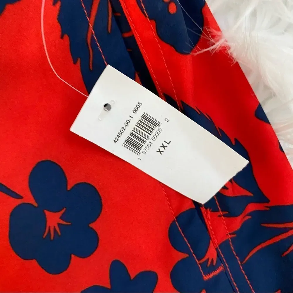 NEW GAP red blue floral  swim trunks XXL